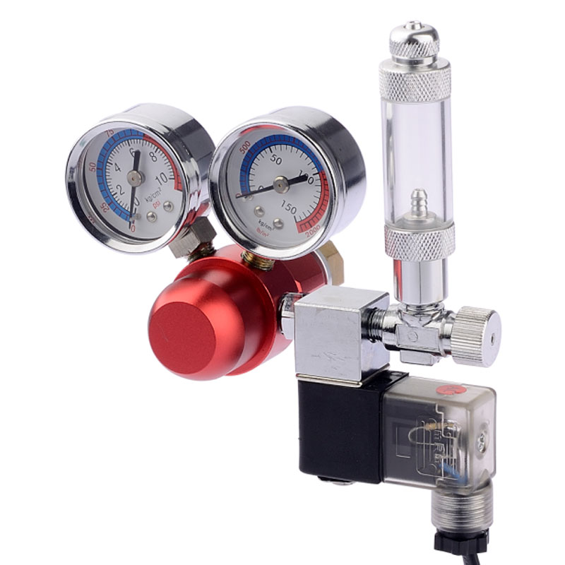 ST-04 Регулятор CO₂ для аквариума с двумя манометрами и счетчиком пузырей 